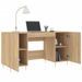 Bureau chêne sonoma 140x50x75 cm bois d'ingénierie - Photo n°4