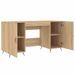 Bureau chêne sonoma 140x50x75 cm bois d'ingénierie - Photo n°5