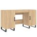 Bureau chêne sonoma 140x50x75 cm bois d'ingénierie - Photo n°1