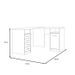Bureau d'angle 1 porte 4 tiroirs - Décor papier blanc - L 125 x P 125 x H 75 cm - Photo n°4