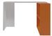Bureau d'angle avec étagère bois blanc et orange Kaliopa 120 cm - Photo n°1