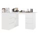 Bureau d'angle Blanc brillant 145x100x76 cm - Photo n°1