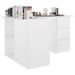 Bureau d'angle Blanc brillant 145x100x76 cm - Photo n°4