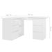 Bureau d'angle Blanc brillant 145x100x76 cm - Photo n°8