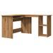 Bureau d'angle chêne artisanal 120x140x75 cm bois d'ingénierie - Photo n°2