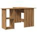 Bureau d'angle chêne artisanal 120x140x75 cm bois d'ingénierie - Photo n°6