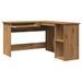 Bureau d'angle chêne artisanal 120x140x75 cm bois d'ingénierie - Photo n°7