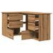 Bureau d'angle chêne artisanal 145x100x76 cm bois d'ingénierie - Photo n°5