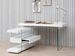 Bureau d'angle moderne Moza 140 cm - Laque blanc et verre trempé - Photo n°4