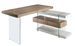 Bureau d'angle moderne Moza 140 cm - Noyer et verre trempé - Photo n°1