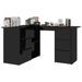 Bureau d'angle Noir brillant 145x100x76 cm - Photo n°1