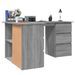 Bureau d'angle Sonoma gris 145x100x76 cm Bois d'ingénierie - Photo n°4