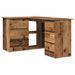 Bureau d'angle vieux bois 145x100x76 cm bois d'ingénierie - Photo n°2