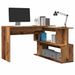 Bureau d'angle vieux bois 200,5x50x76 cm bois d'ingénierie - Photo n°1