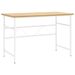Bureau d'ordinateur Blanc/chêne clair 105x55x72 cm MDF et métal - Photo n°1