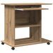 Bureau d'ordinateur chêne artisanal 80x50x75 cm bois ingénierie - Photo n°7