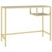 Bureau d'ordinateur Marbre noir 100x36x74 cm Verre trempé 2 - Photo n°1