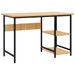 Bureau d'ordinateur Noir/chêne clair 105x55x72 cm MDF et métal 3 - Photo n°1