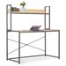 Bureau d'ordinateur Noir et chêne 120 x 60 x 138 cm - Photo n°1