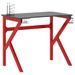 Bureau de jeu et pieds en forme de K Noir et rouge 90x60x75 cm - Photo n°1