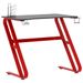 Bureau de jeu et pieds en forme de ZZ Noir et rouge 90x60x75 cm - Photo n°1