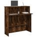 Bureau de réception chêne fumé 100x50x103,5cm bois d'ingénierie - Photo n°1