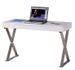 Bureau design laqué blanc et pieds métal chromé Graal 120 cm - Photo n°1