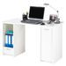 Bureau droit avec 2 caissons bois blanc Scoot 120 cm - Photo n°1