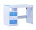 Bureau enfant inclinable 3 tiroirs bois bleu et blanc Sunny - Photo n°3