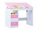 Bureau enfant inclinable 3 tiroirs bois rose et blanc Sunny - Photo n°2