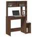 Bureau et étagères chêne marron 100x45x140 cm bois d'ingénierie - Photo n°1