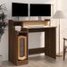 Bureau et lumières LED Chêne brun 97x45x90 cm Bois d'ingénierie - Photo n°4