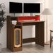 Bureau et lumières LED Chêne brun 97x45x90 cm Bois d'ingénierie - Photo n°6