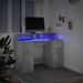 Bureau et lumières LED gris béton 120x55x91cm bois d'ingénierie - Photo n°5