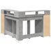 Bureau et lumières LED gris béton 130x130x91cm bois ingénierie - Photo n°8