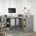 Bureau et lumières LED sonoma gris 130x130x91cm bois ingénierie - Photo n°4