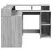 Bureau et lumières LED sonoma gris 130x130x91cm bois ingénierie - Photo n°7