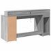 Bureau et lumières LED sonoma gris 160x55x91 cm bois ingénierie - Photo n°8