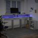 Bureau et lumières LED sonoma gris 200x104x91cm bois ingénierie - Photo n°5