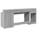 Bureau et lumières LED sonoma gris 200x55x91 cm bois ingénierie - Photo n°8