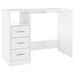 Bureau et tiroirs Blanc brillant 102x50x76 cm Bois d'ingénierie - Photo n°1