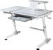 Bureau inclinable réglable avec support bois et métal blanc et gris Comfortline L 119 cm - Photo n°1