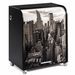 Bureau informatique noir à roulettes BOKER – Bureau compact avec rideau et serrure - Photo n°1