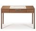 Bureau ou coiffeuse Kloser 120 cm - Noyer et porcelaine blanche effet Marbre - Photo n°3