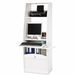 Bureau secrétaire multimédia à rideau TAKO 60 cm – Armoire informatique compacte avec rangement - Photo n°1