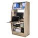 Bureau secrétaire multimédia à rideau TAKO 80 cm – Armoire informatique compacte avec rangement - Photo n°1