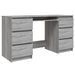 Bureau Sonoma gris 140x50x77 cm Bois d'ingénierie - Photo n°2