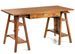 Bureau tréteaux réglable en bois massif marron ORKA 152 cm - Photo n°1