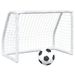 Buts de football pour enfants 2 pcs avec ballon blanc métal - Photo n°2