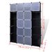 Cabinet modulable avec 14 compartiments noir et blanc 37x146x180,5 cm - Photo n°5